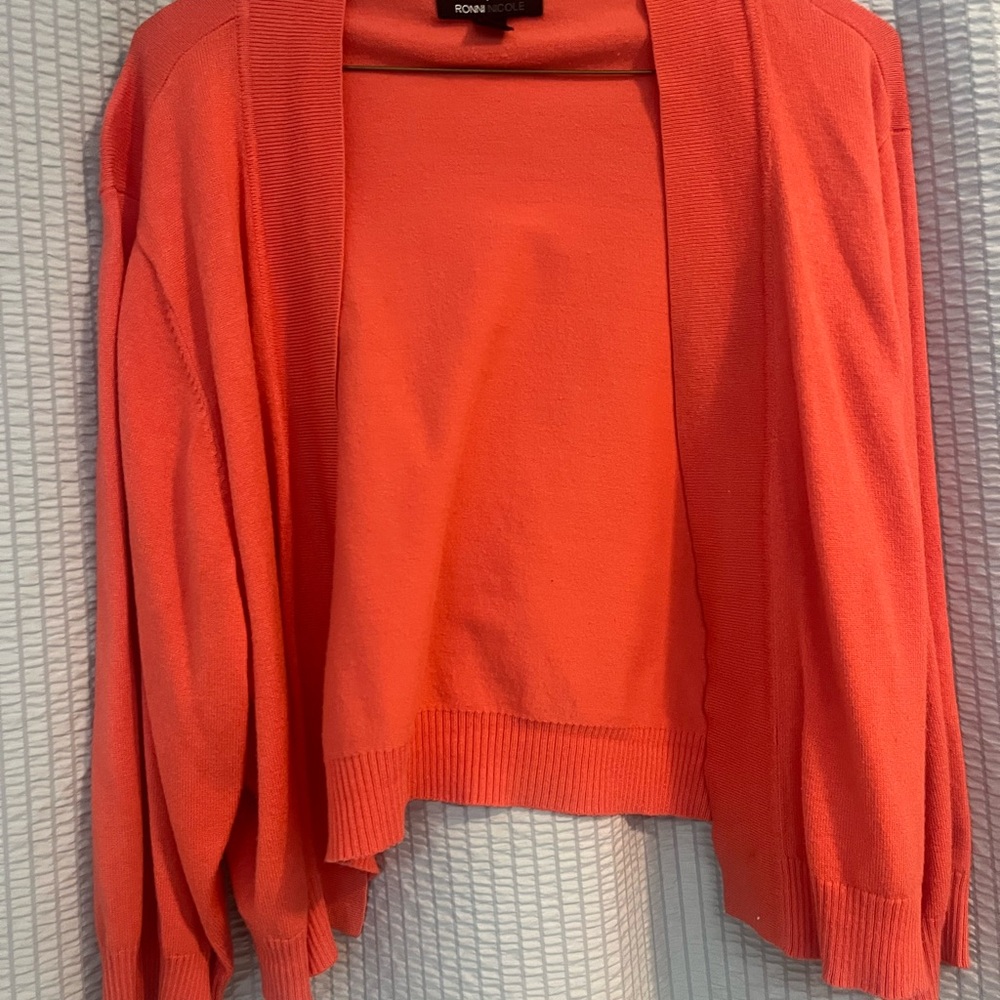 Ronni Nicole Vibrant Coral Short Sweater